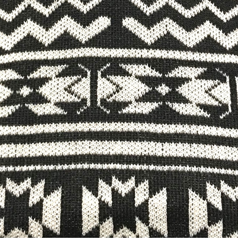 Oversized Open Front Tribal Print Pattern Waterfall Cardigan - Picture 9 of 11